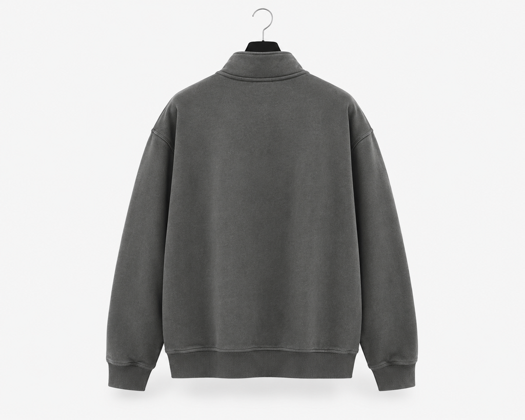 Oversized Classic Grey Quarter Zip