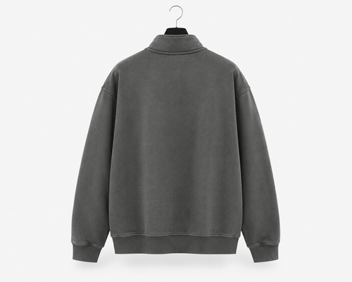 Oversized Classic Grey Quarter Zip