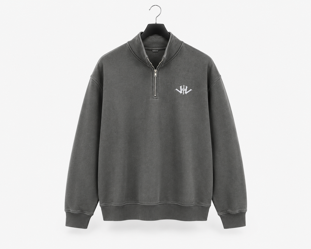Oversized Classic Grey Quarter Zip