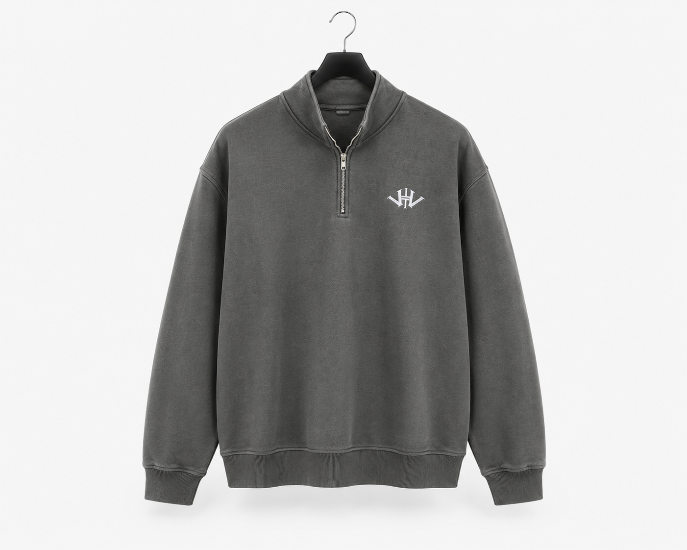 Oversized Classic Grey Quarter Zip