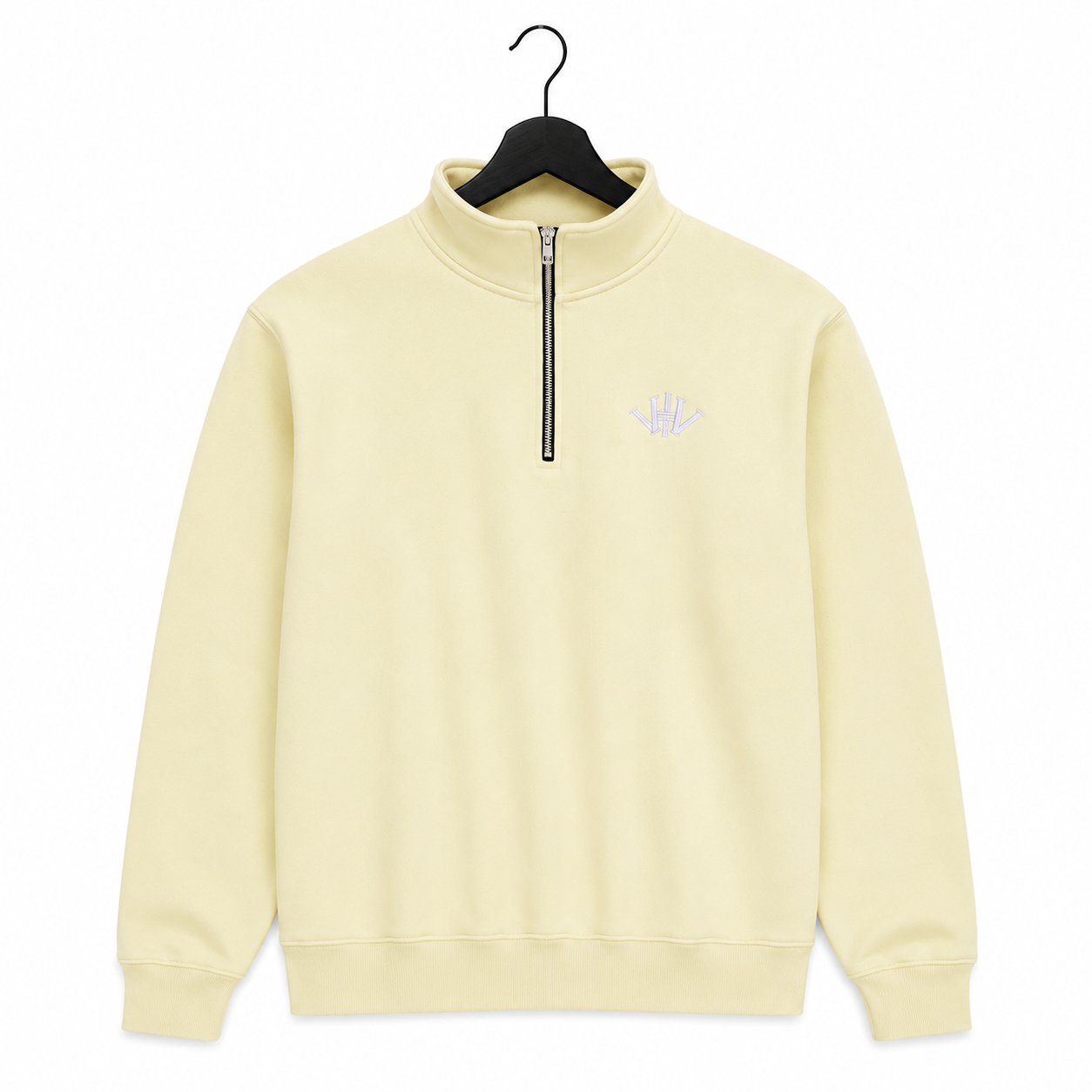 Oversized Ivory Yellow Oversized Quarter Zip